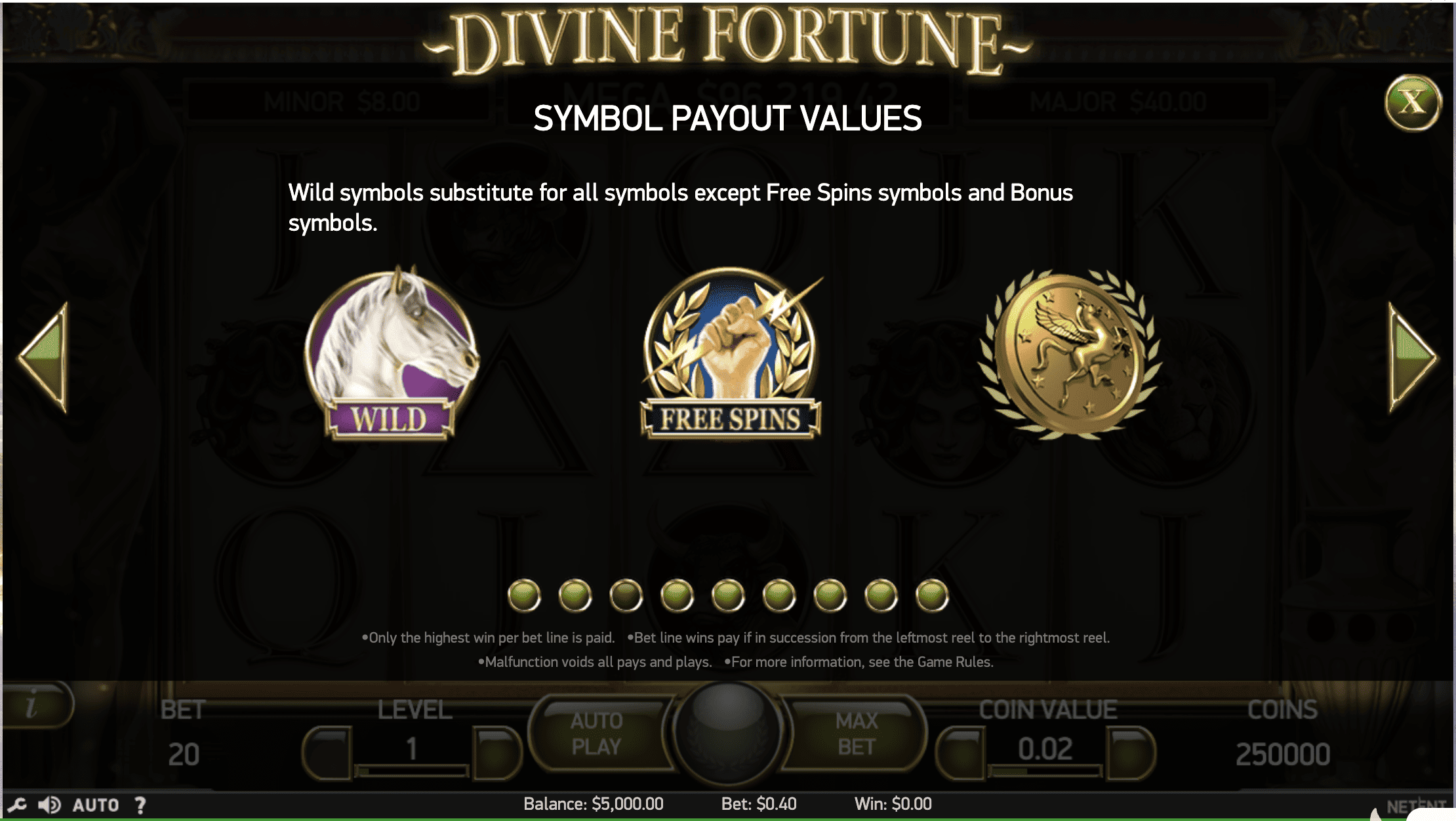 Divine Fortune symbols